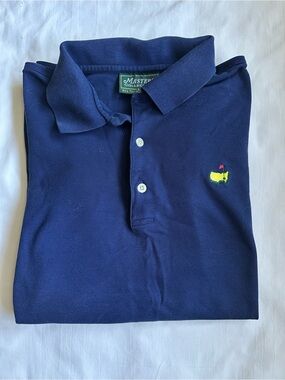 Vintage Masters Golf Augusta National Logo Navy Blue Polo